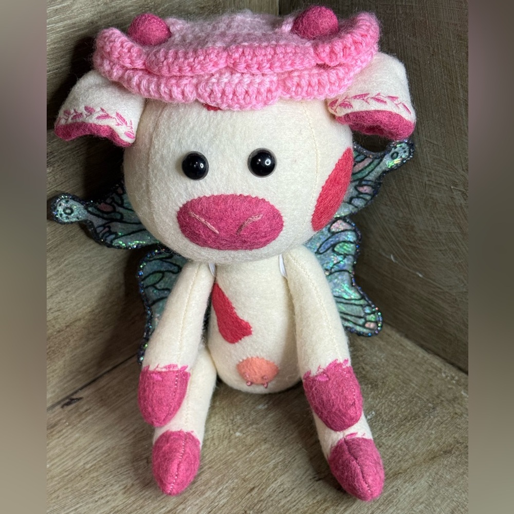 🌟 Handmade Fairy Cow Plush – One-of-a-Kind Magic! 🧚‍♀️🐮